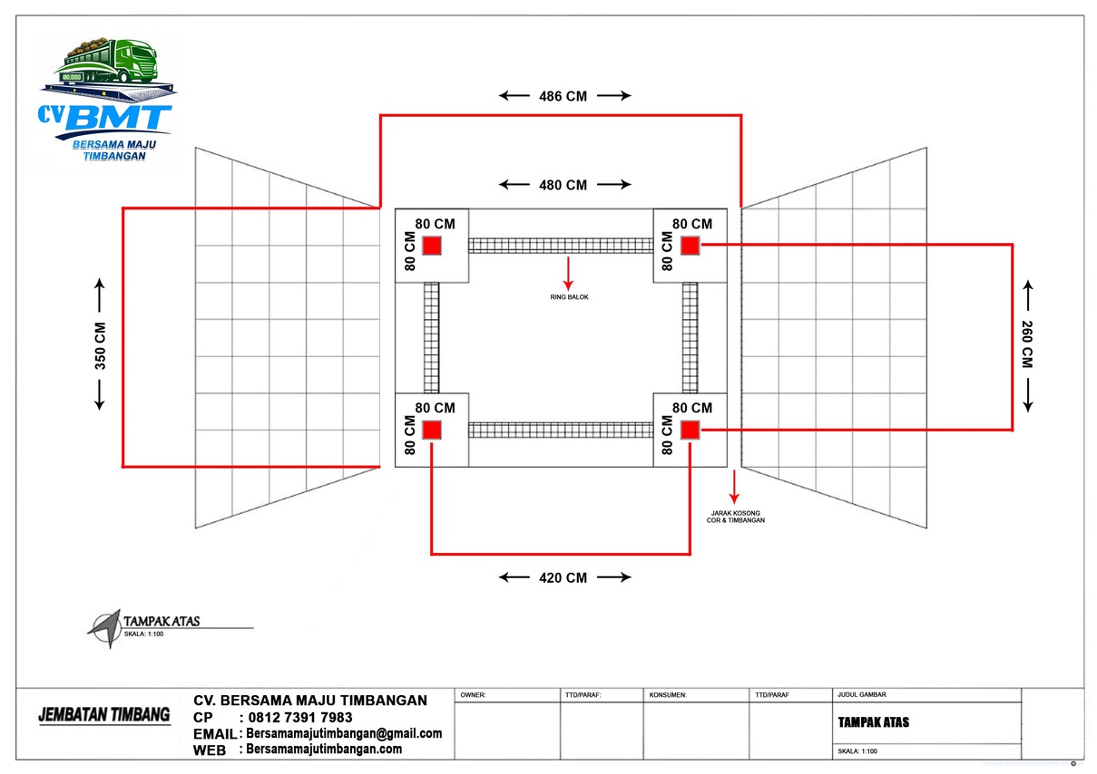 TAMPAK ATAS 4,8 M x 2,6 M - CV BMT